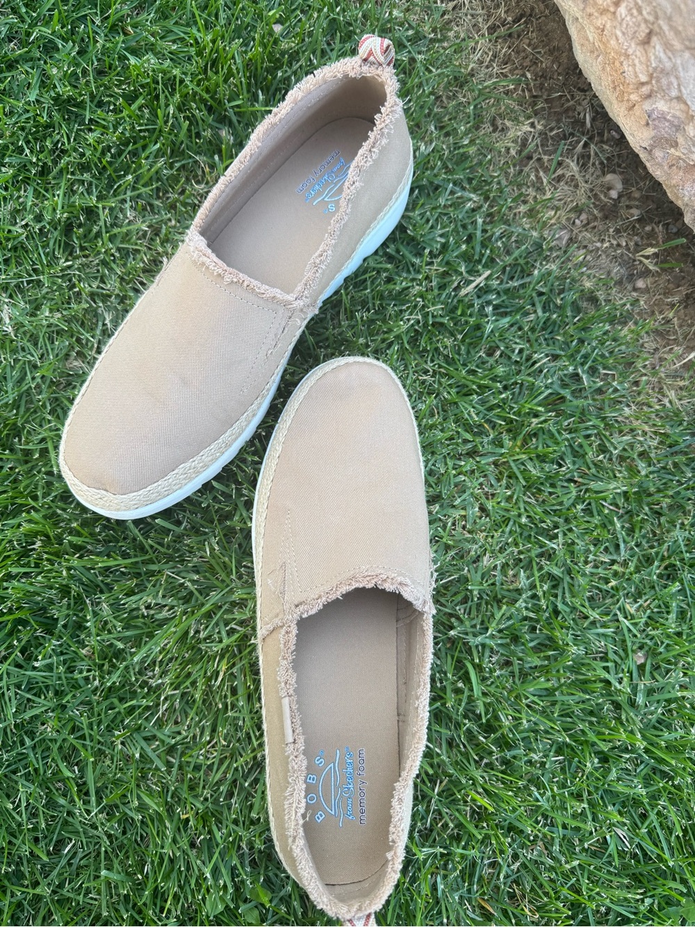 BOBS from Skechers Tan Canvas Slip-On Espadrille Sneakers - Picture 5 of 8